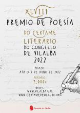 O CONCELLO DE VILALBA PUBLICA AS BASES E ABRE O PRAZO DE PRESENTACIÓN DE TRABALLOS PARA O XLVIII PREMIO DE POESÍA DO SEU CERTAME LITERARIO